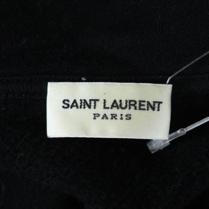 Saint Laurent Paris Logo Embroidered Half-zip Sweatshirt YP53 2023 00488 Black