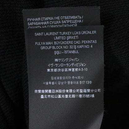 Saint Laurent Paris Logo Embroidered Half-zip Sweatshirt YP53 2023 00488 Black