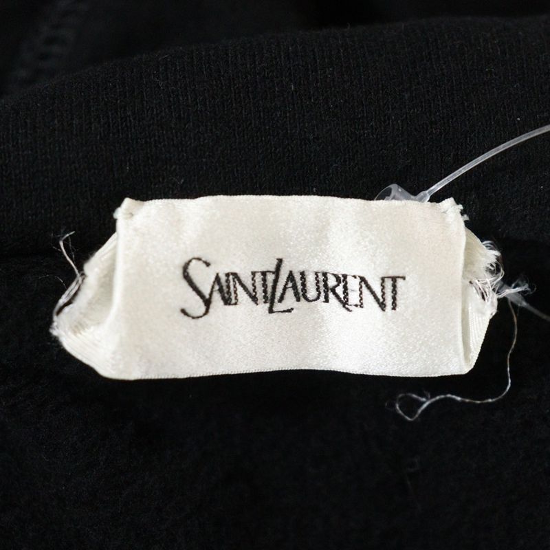 Saint Laurent Paris Logo Embroidered Half-zip Sweatshirt 802136 Y36sw Black