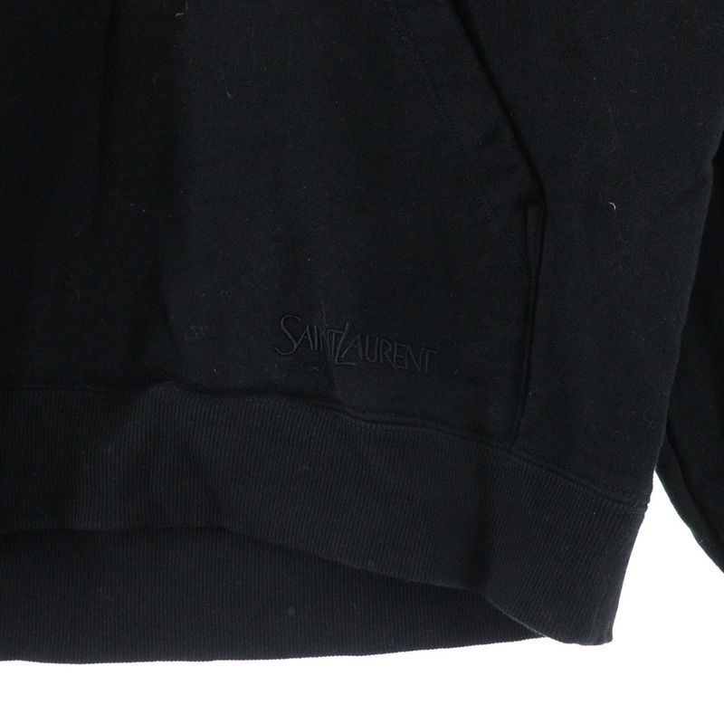 Saint Laurent Paris Logo Embroidered Half-zip Sweatshirt 802136 Y36sw Black