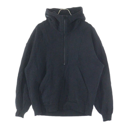 Saint Laurent Paris Logo Embroidered Half-zip Sweatshirt 802136 Y36sw Black