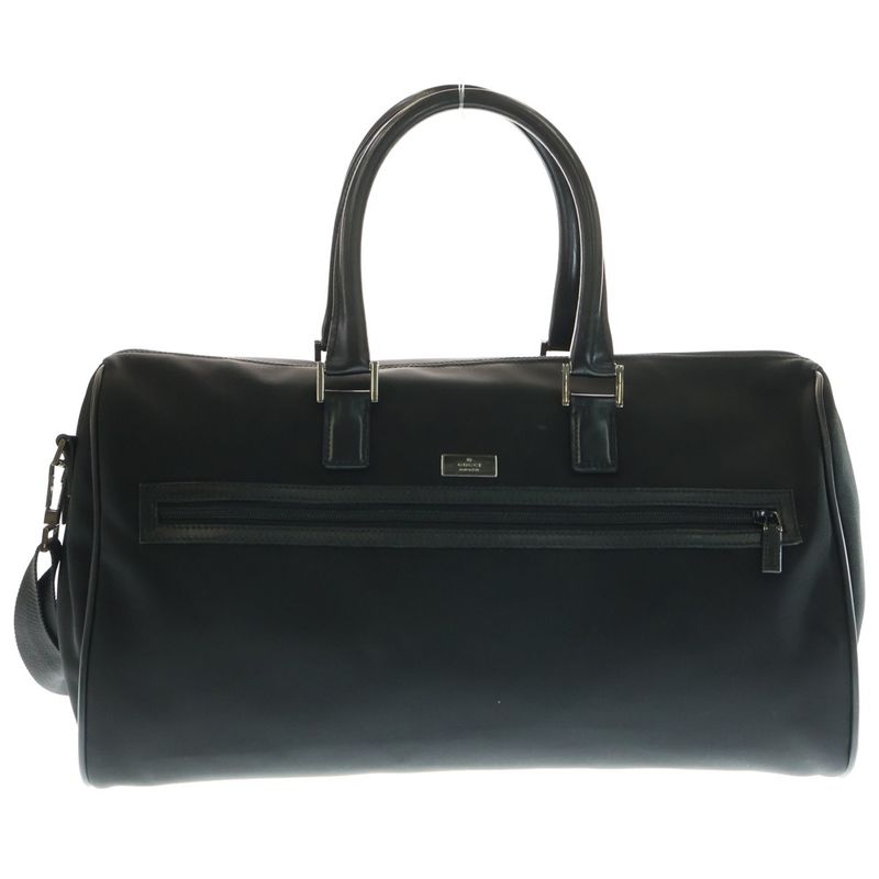 Gucci Square G 2WAY Boston Bag Black Nylon 114674