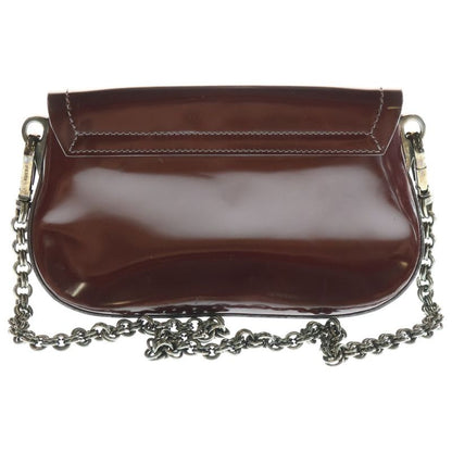 Prada Mirror Flap Chain Shoulder Bag In Burgundy Enamel