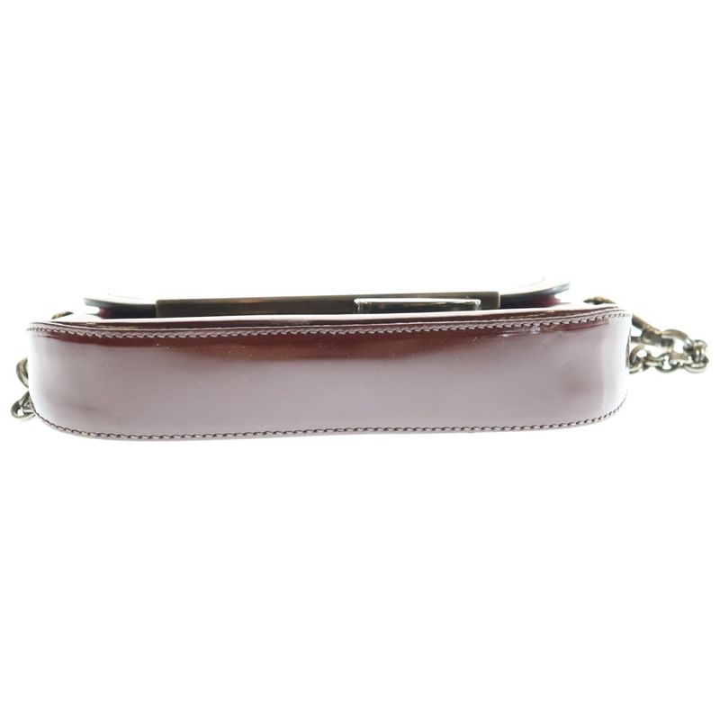 Prada Mirror Flap Chain Shoulder Bag In Burgundy Enamel