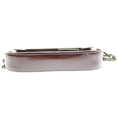 Prada Mirror Flap Chain Shoulder Bag In Burgundy Enamel