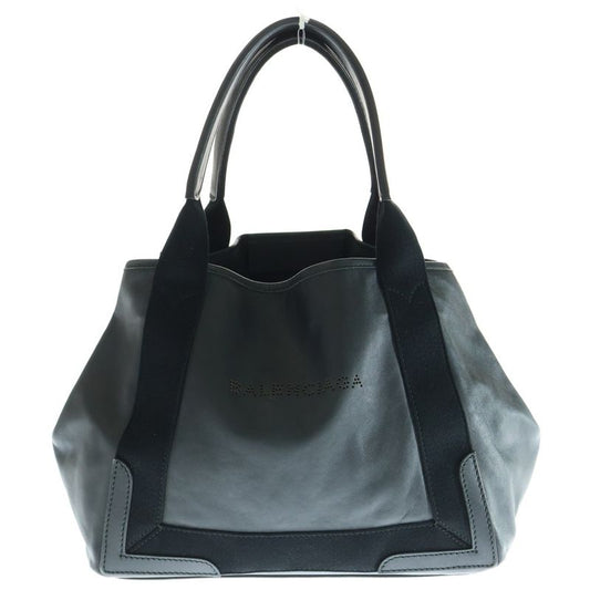 Balenciaga Navy Cabas S Handbag Black Leather