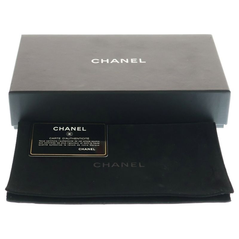 Chanel Wild Stitch Round Zipper Long Wallet Black Leather Silver Hardware