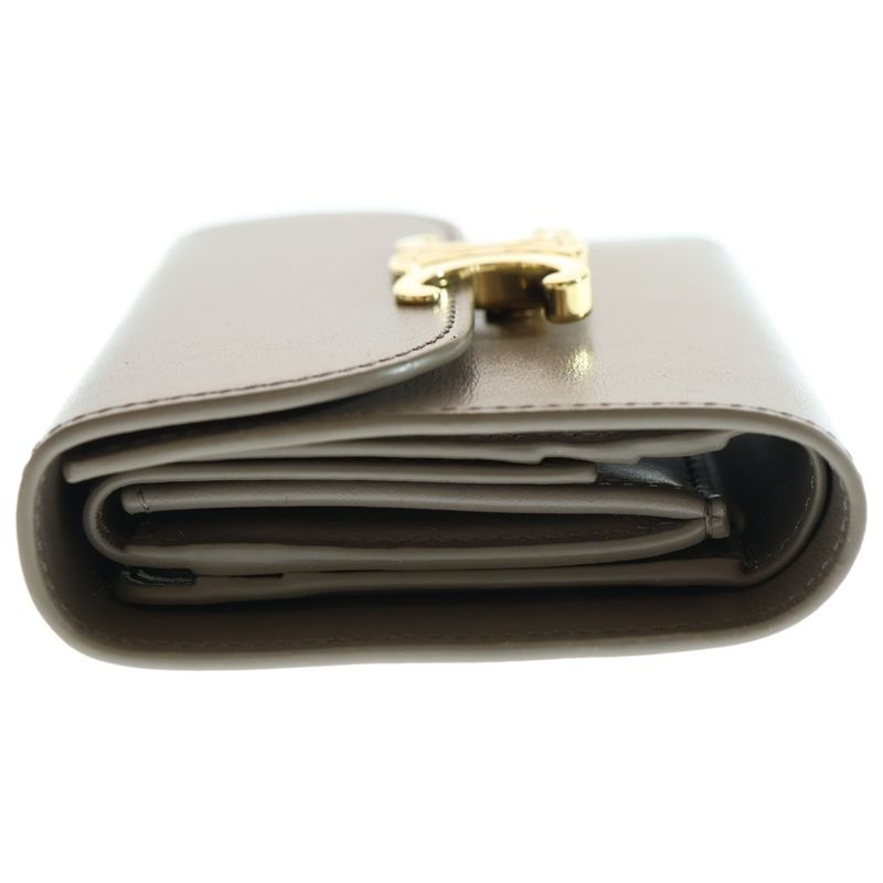 Celine Triomphe Small Flap Wallet Trifold Gold-finish Calf 10d783dpv 10BL