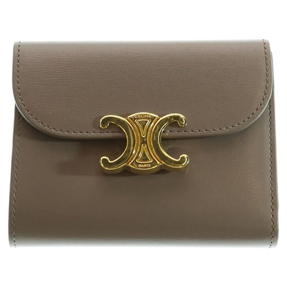Celine Triomphe Small Flap Wallet Trifold Gold-finish Calf 10d783dpv 10BL