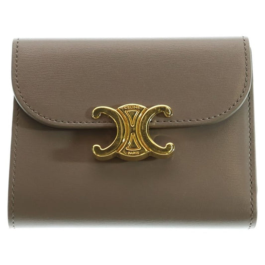 Celine Triomphe Small Flap Wallet Trifold Gold-finish Calf 10d783dpv 10BL