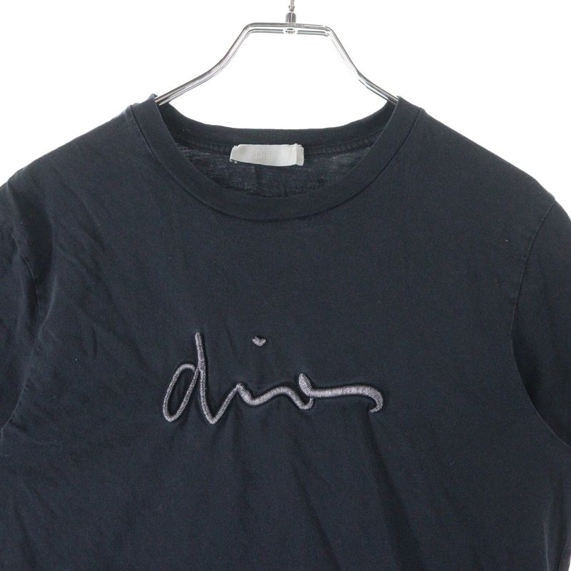 DIOR 17AW 3D Logo Embroidery Crew Neck Short Sleeve T-shirt Black 733j603w3610