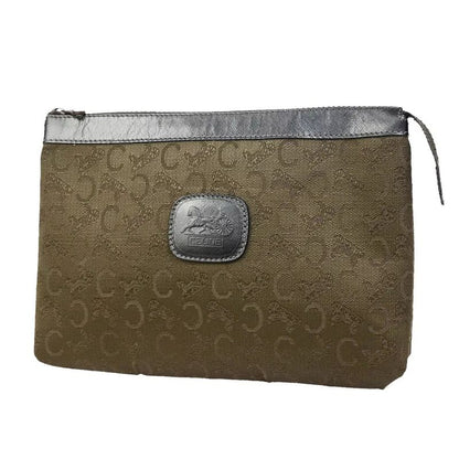 Celine Carriage Clutch Bag C Macadam Vintage Brown Leather 01bs032