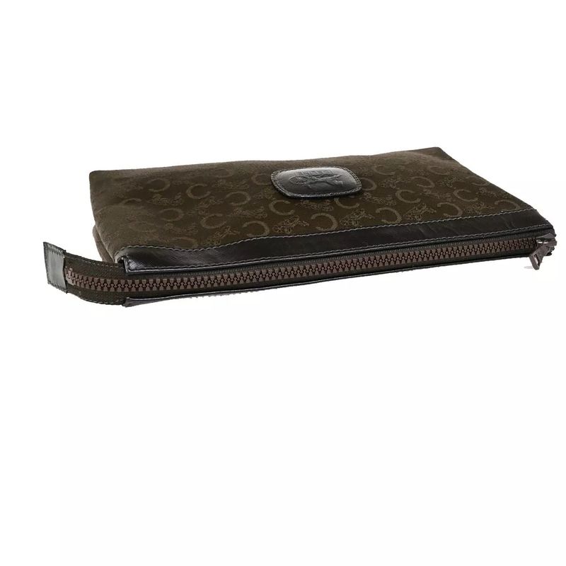 Celine Carriage Clutch Bag C Macadam Vintage Brown Leather 01bs032