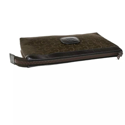 Celine Carriage Clutch Bag C Macadam Vintage Brown Leather 01bs032