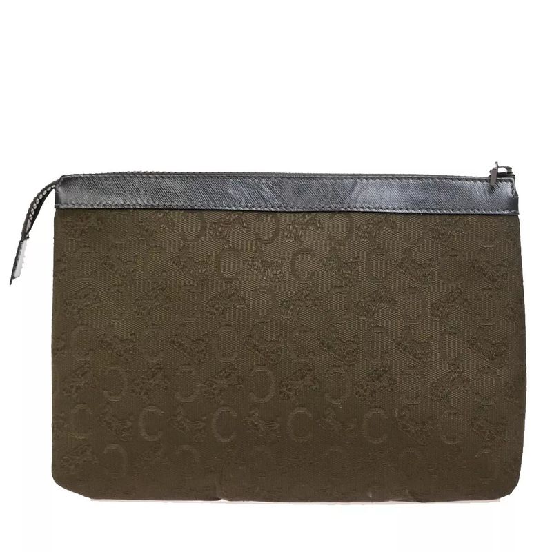 Celine Carriage Clutch Bag C Macadam Vintage Brown Leather 01bs032