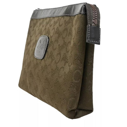 Celine Carriage Clutch Bag C Macadam Vintage Brown Leather 01bs032