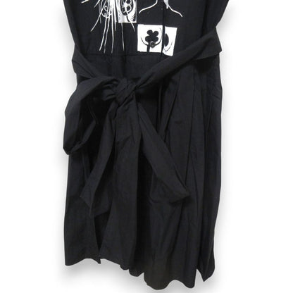 Good Prada Comic Print Leopard Print Collar Sleeveless Knee Length Shirt Dress