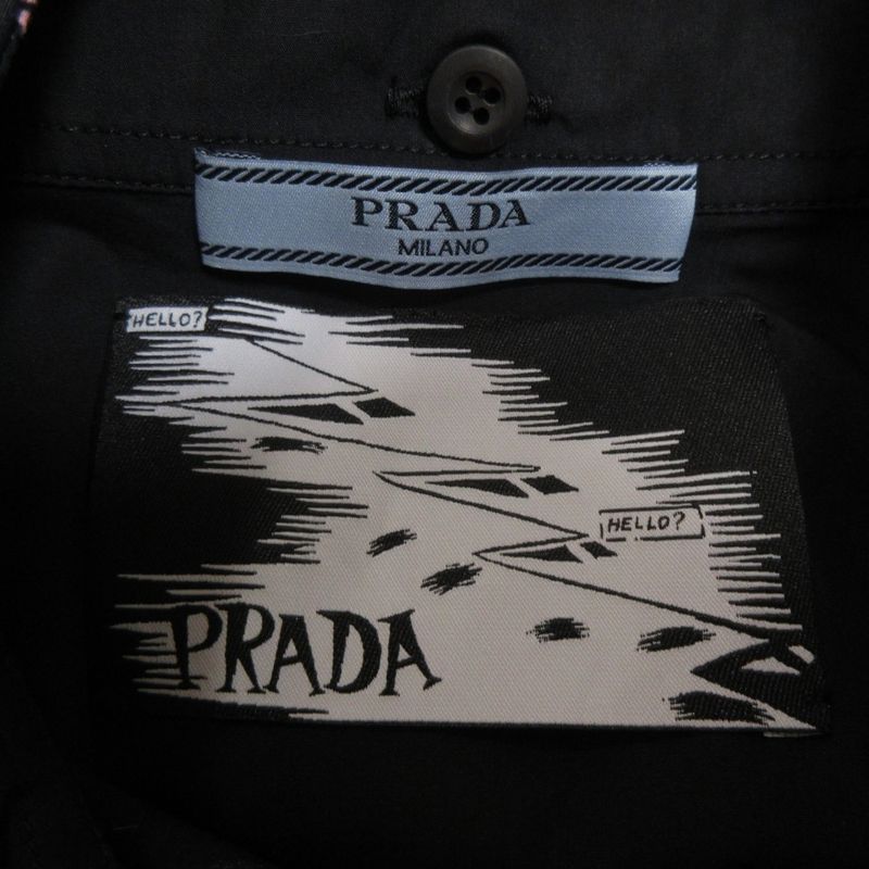 Good Prada Comic Print Leopard Print Collar Sleeveless Knee Length Shirt Dress