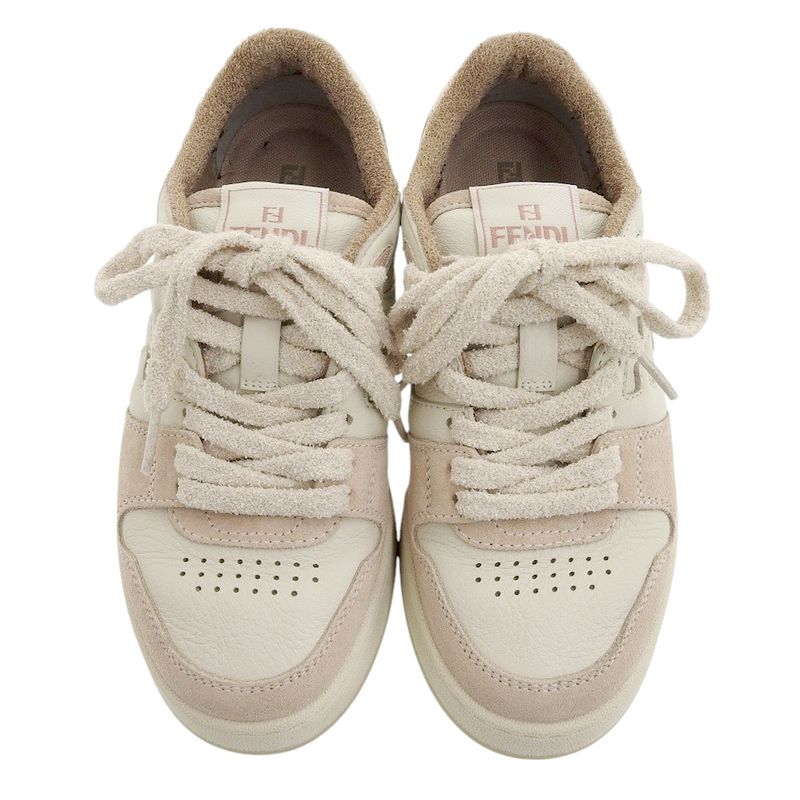 Fendi Match Suede Leather Low Top Sneakers 8e8252 Size 35 Approx 22cm (8.66in)