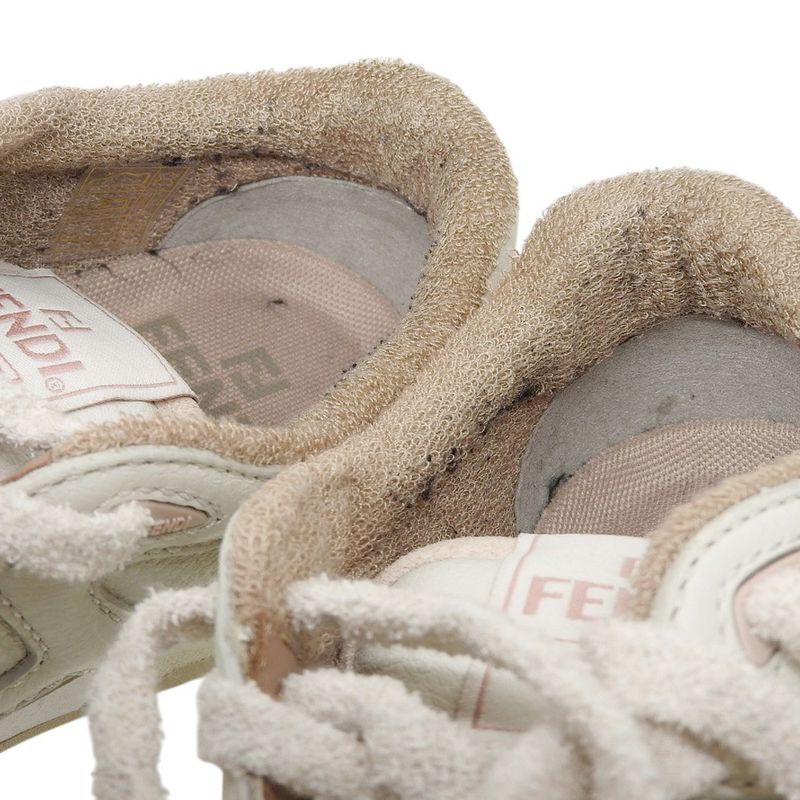 Fendi Match Suede Leather Low Top Sneakers 8e8252 Size 35 Approx 22cm (8.66in)