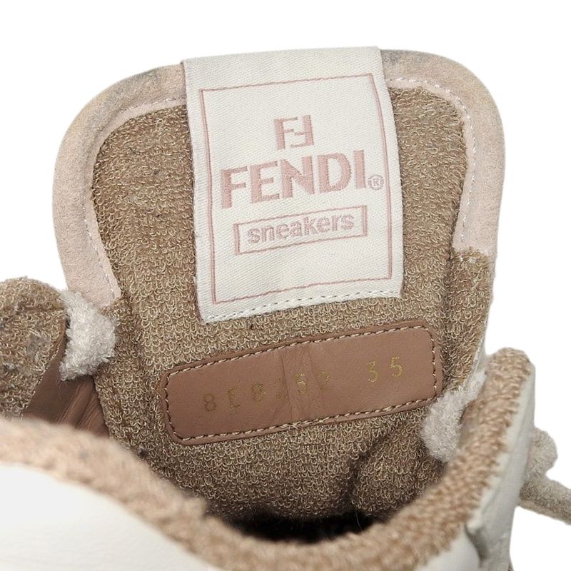 Fendi Match Suede Leather Low Top Sneakers 8e8252 Size 35 Approx 22cm (8.66in)