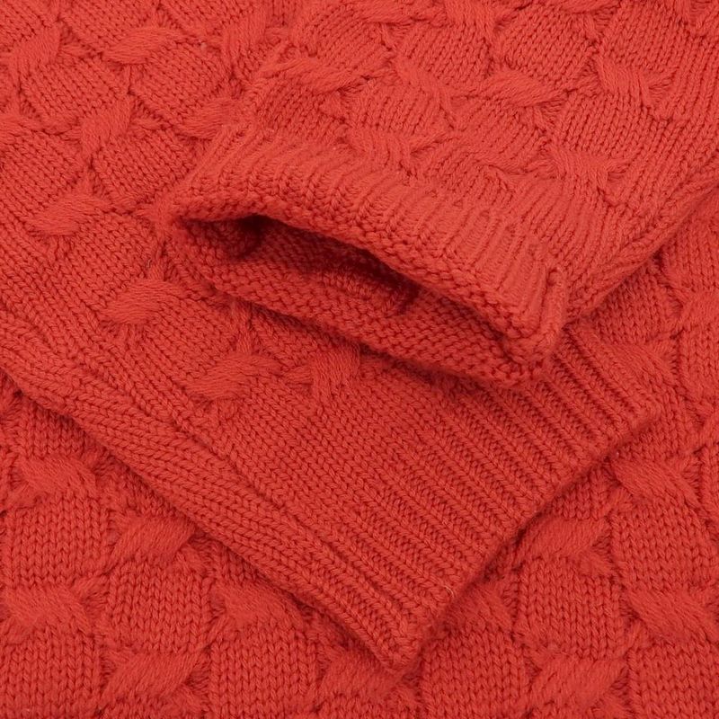 Fendi Cashmere Blend Cable Knit Sweater Size 52 Red Men's Used