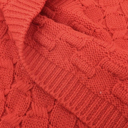 Fendi Cashmere Blend Cable Knit Sweater Size 52 Red Men's Used
