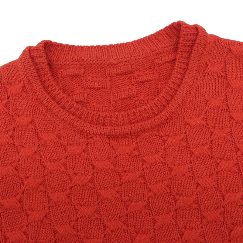 Fendi Cashmere Blend Cable Knit Sweater Size 52 Red Men's Used