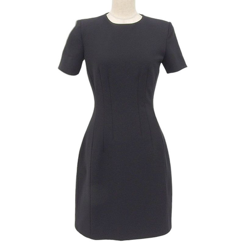 Prada Short Sleeve Nylon Dress Long Dress 38 Black Women's Used