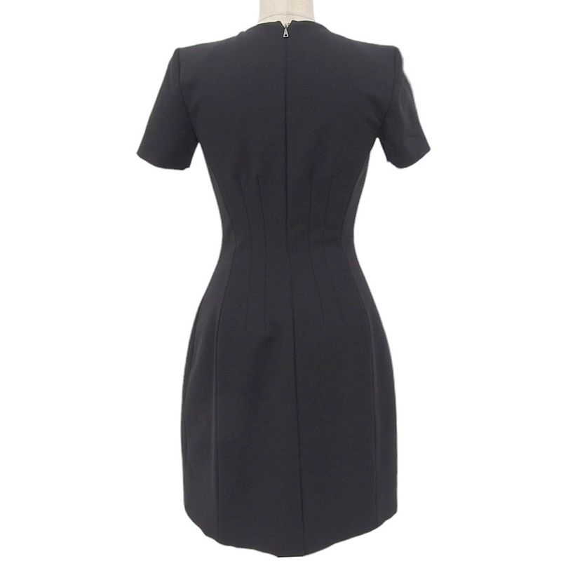 Prada Short Sleeve Nylon Dress Long Dress 38 Black Women's Used