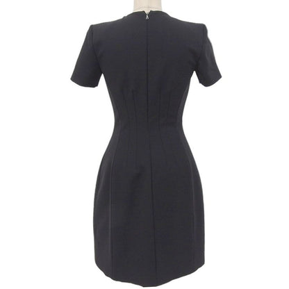 Prada Short Sleeve Nylon Dress Long Dress 38 Black Women's Used