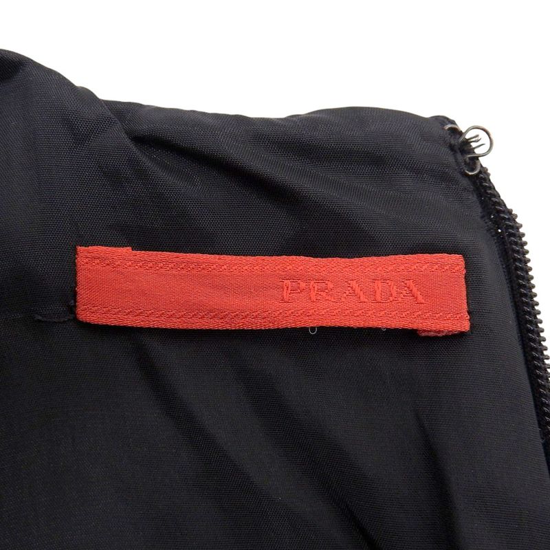 Prada Short Sleeve Nylon Dress Long Dress 38 Black Women's Used