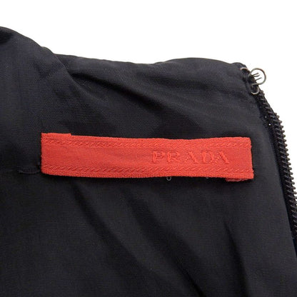 Prada Short Sleeve Nylon Dress Long Dress 38 Black Women's Used