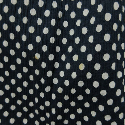 Cleaned Chanel Puff Sleeve Short Sleeve Dot Pattern Flare Dress Navy Ladies