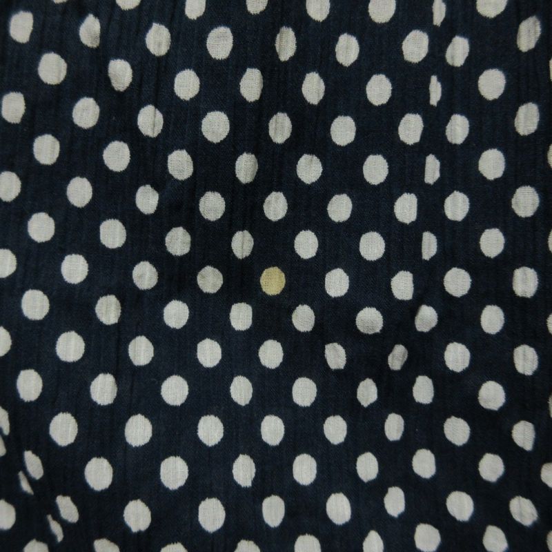 Cleaned Chanel Puff Sleeve Short Sleeve Dot Pattern Flare Dress Navy Ladies