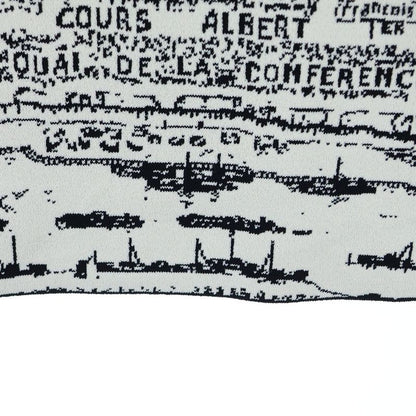 Christian Dior Plan De Paris Rayon Short Sleeve Dress Black/white 324r03am505