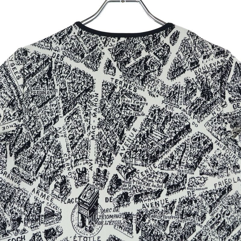 Christian Dior Plan De Paris Rayon Short Sleeve Dress Black/white 324r03am505