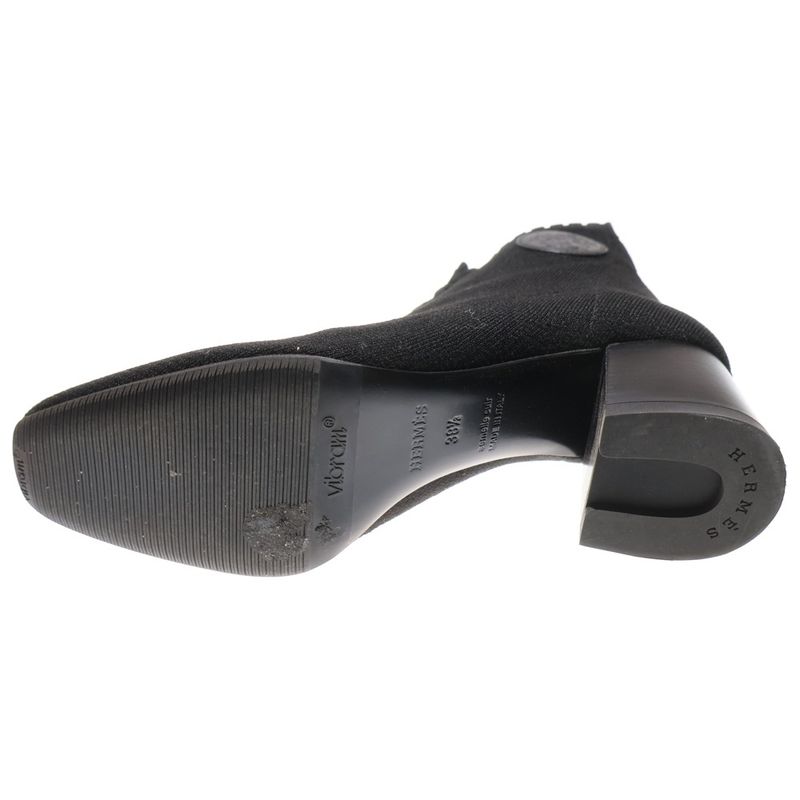 Hermes Volvere Short Boots Knit Black 38 2/1 Women