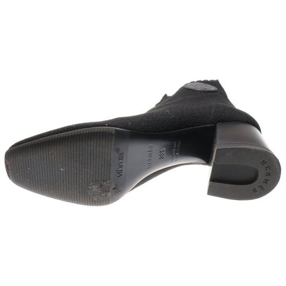 Hermes Volvere Short Boots Knit Black 38 2/1 Women