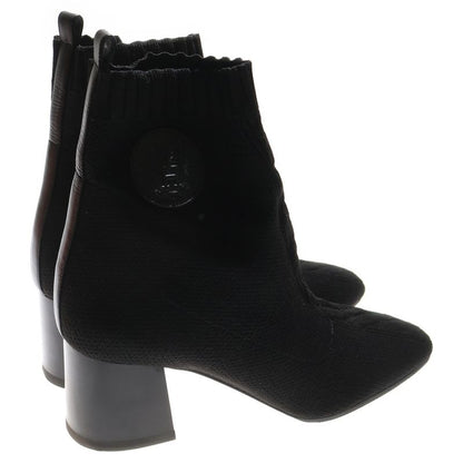 Hermes Volvere Short Boots Knit Black 38 2/1 Women
