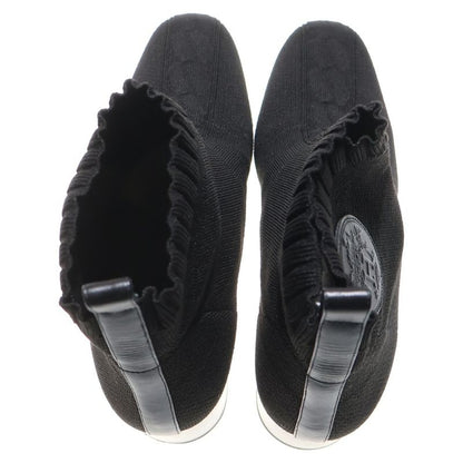 Hermes Volvere Short Boots Knit Black 38 2/1 Women