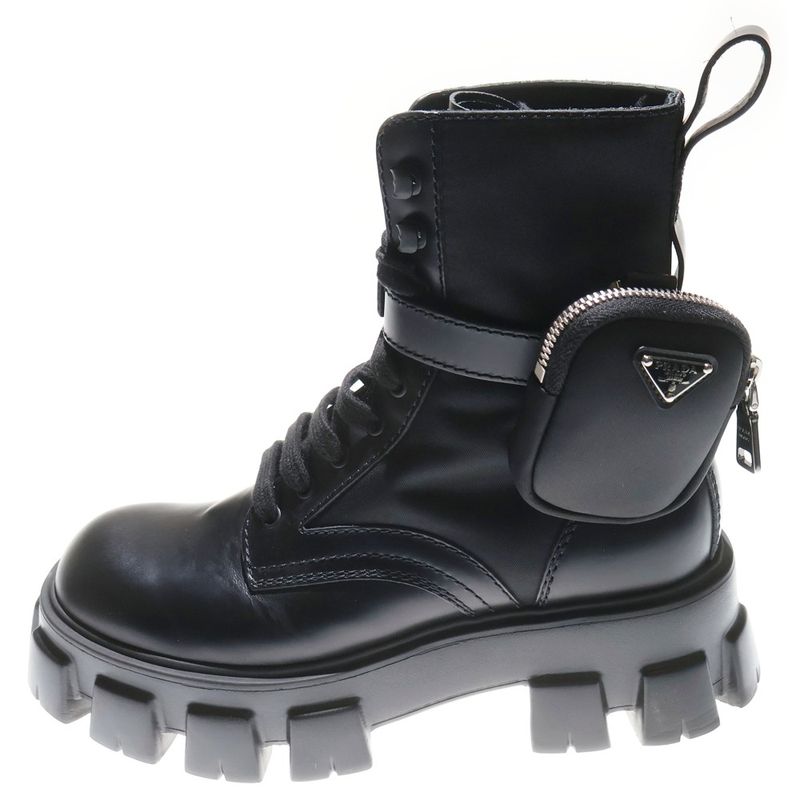 Prada Monolith Combat Boots Re-nylon Monolith Re-nylon Triangle Logo High Cut