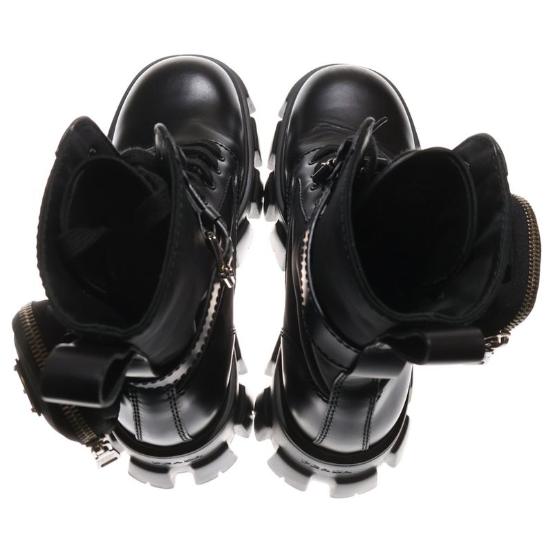 Prada Monolith Combat Boots Re-nylon Monolith Re-nylon Triangle Logo High Cut