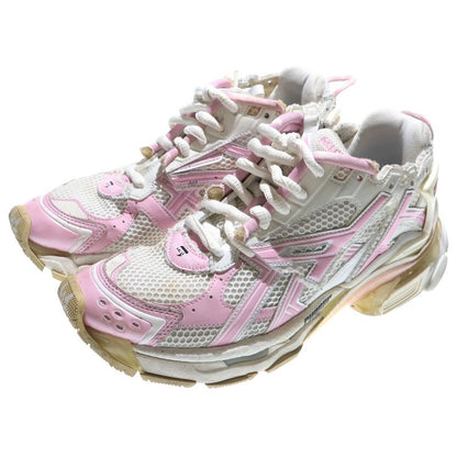 Balenciaga Runner Damaged Low Cut Sneakers White/pink 712821