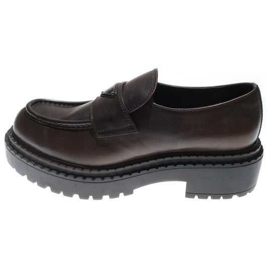 Prada Leather Loafers 2de148 Brushed Leather Loafers 9 Brown