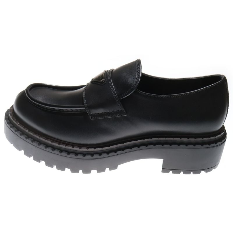 Prada Leather Loafers 2de148 Brushed Leather Loafers 9.5 Black