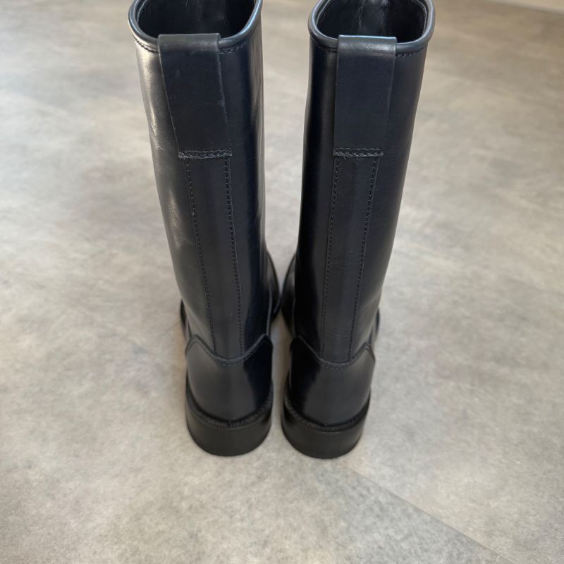 Bottega Veneta Intrecciato Long Boots Leather Dark Navy 35 1 2 Women's Boots