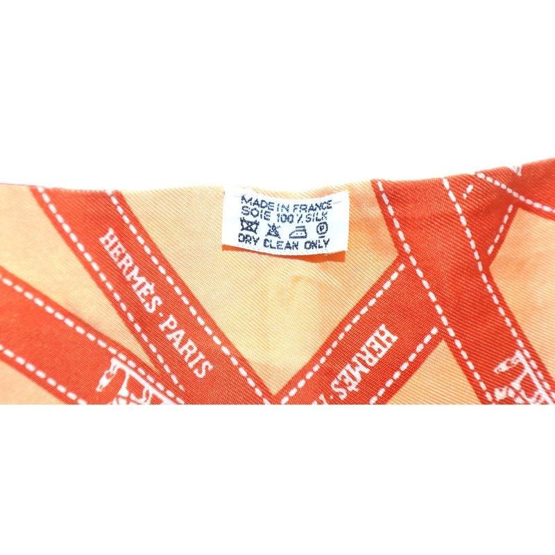 Hermes Twilly Bolduc Ribbon Silk Scarf Orange