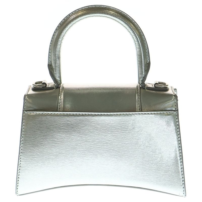 Balenciaga Hourglass XS 2WAY Bag Shoulder Bag Mini Bag Handbag Metallic Silver