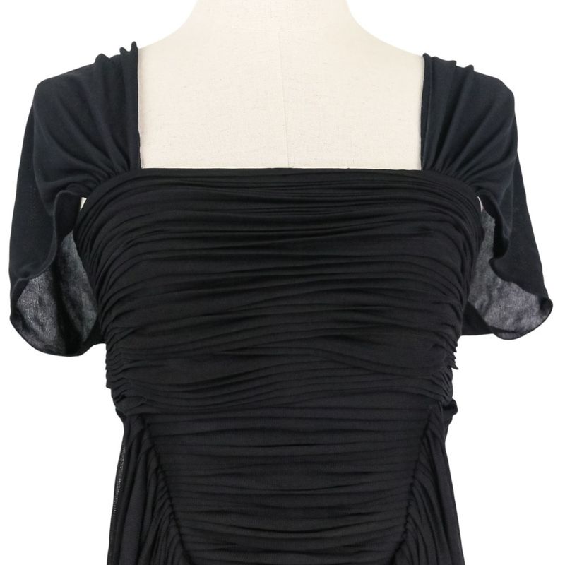 Good Yves Saint Laurent Sleeveless Draped Gather Dress S